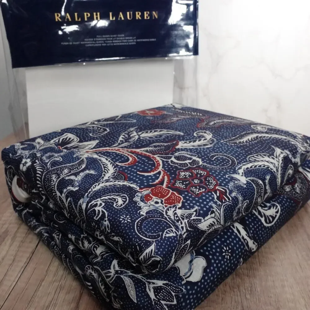 Ralph Lauren Mirabelle Duvet Cover Full/Queen 92x96 Navy Blue Floral Paisley NWT